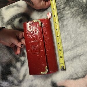Chic Red Embossed Women's Wallet